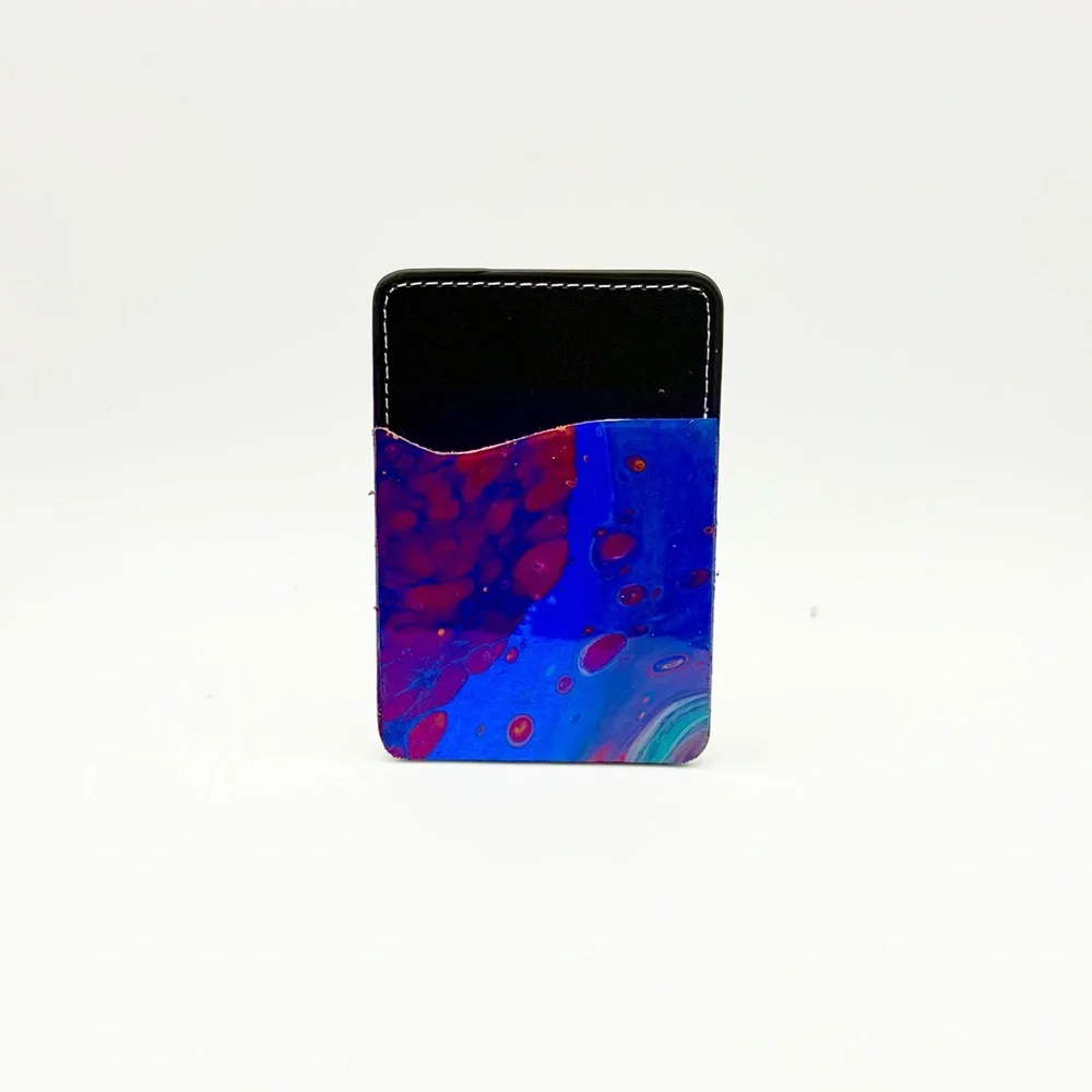 Stylish Blue and Red Phone Card Holder